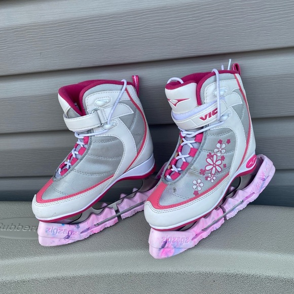 VIC Frost Recreational Ice Skates, Junior/Girls, White/Pink, Size Y13 - Picture 2 of 10